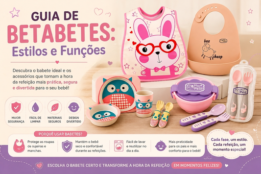 Kit de refeição infantil Mon Petit com babetes de silicone e acessórios essenciais para a introdução alimentar do bebé
