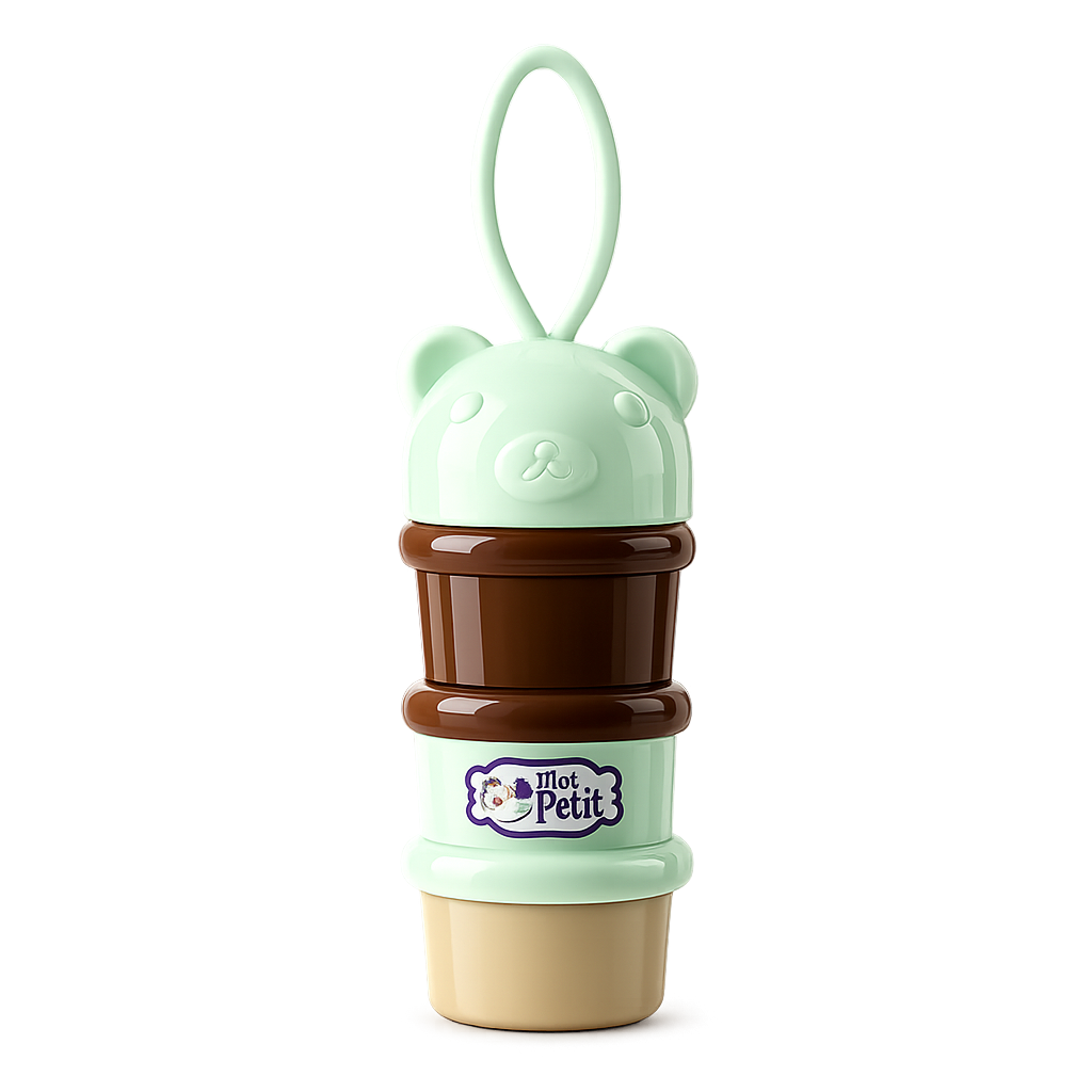 Copo de transição de silicone com design de urso, ideal para bebés.